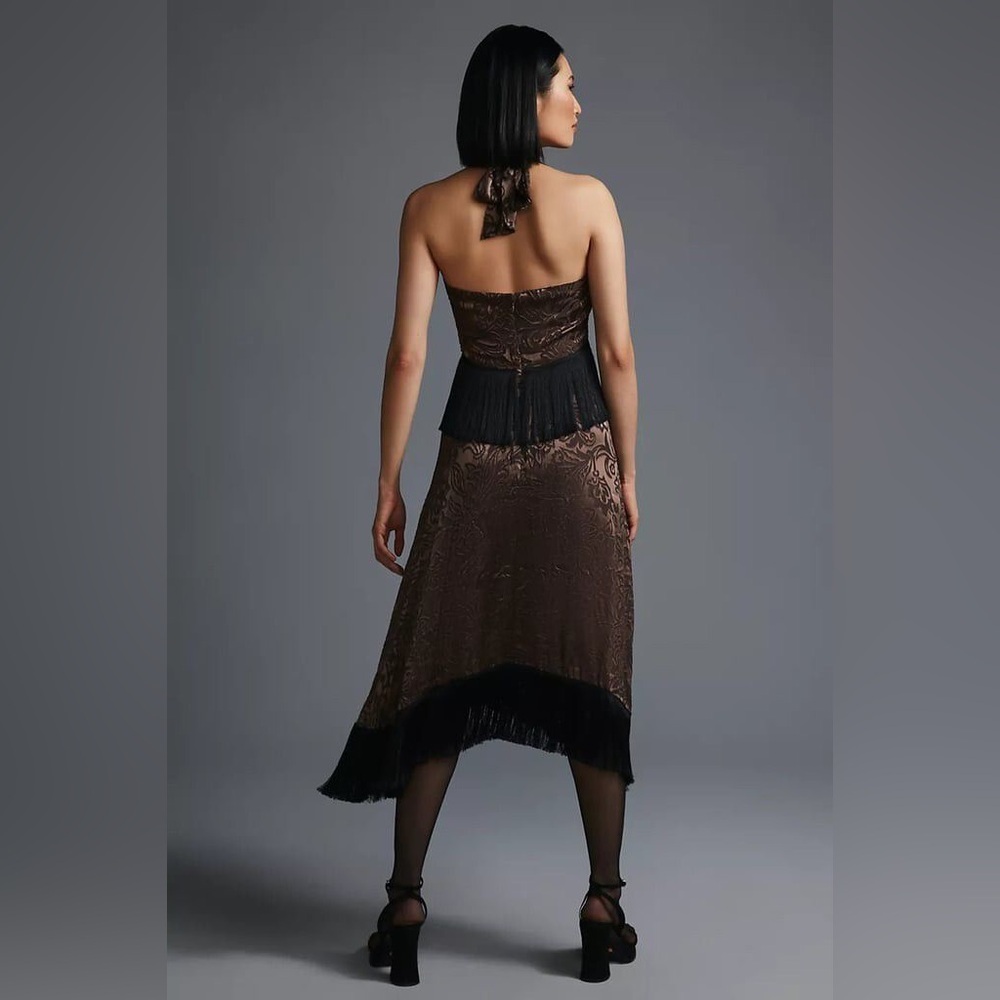 Anthropologie Black and Brown Midi Dress - Picture 2 of 7